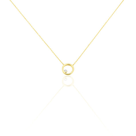 Damen Collier Gold 750 Diamant 0,05ct Kreis Invisible 3 45cm - Halsketten Damen | OROVIVO