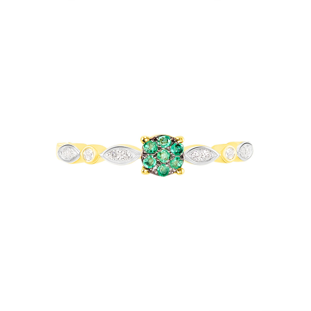 KARLEA 1 Damen Ring Gold 375 (9 Karat) Smaragd Gr&uuml;n 0,07 ct
