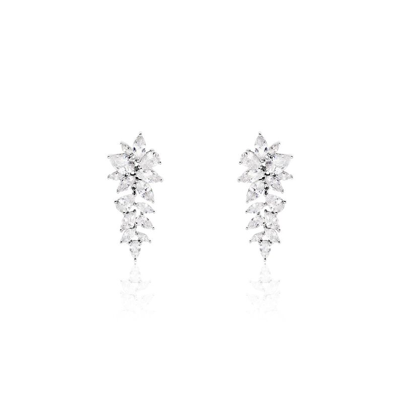 Boucles D'oreilles Pendantes Argent Rhodié Viktorik Oxydes Zirconium - Spannringe Damen | OROVIVO