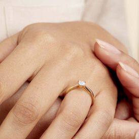 Solitärring Gold 375 Diamant 0,01ct Grace - Ringe mit Edelsteinen Damen | OROVIVO