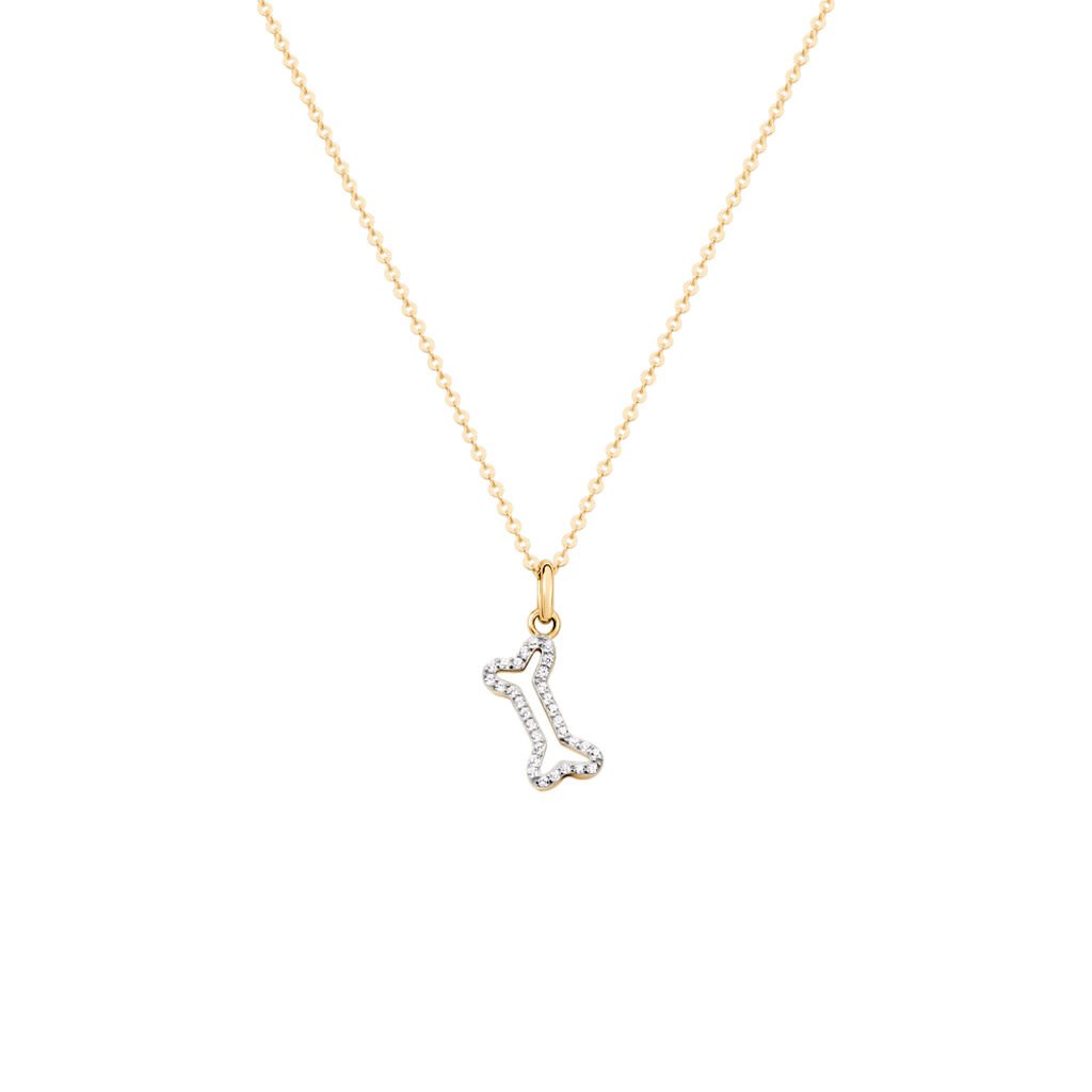 MILOW Unisex Anh&auml;nger Gold 333 (8 Karat) Andere Steine Wei&szlig;