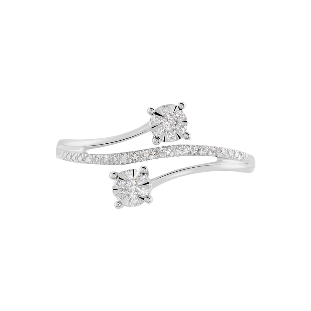 Damen Ring Weißgold 750 Diamant 0,23ct Petali 2  - Hochzeitsringe Damen | OROVIVO