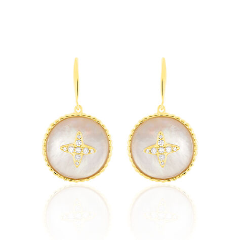 Damen Ohrhänger Gold 375 Perlmutt Zirkonia - Ohrhänger Damen | OROVIVO