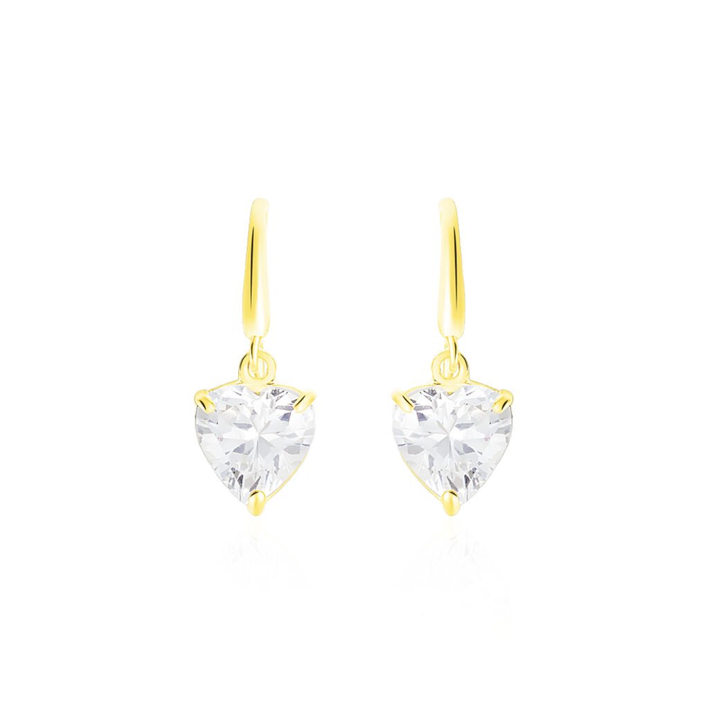 Damen Ohrringe Lang Gold 375 Zirkonia Herz Herz Gold  - Sommerschmuck Damen | OROVIVO