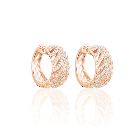 Damen Creolen Silber 925 Rosé Vergoldet Zirkonia - Creolen Damen | OROVIVO