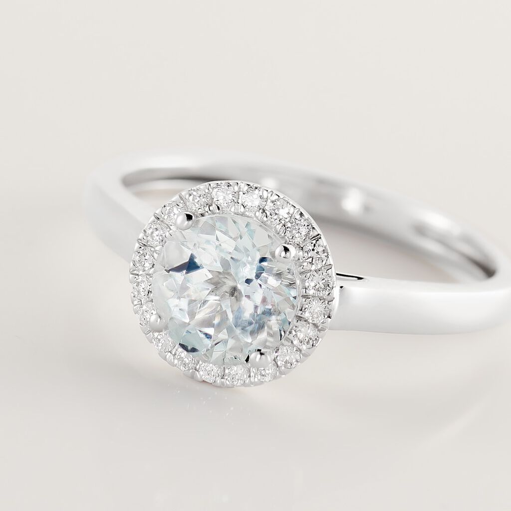 Damen Ring Weißgold 585 Aquamarin Himmelblau 1,44ct Kathi  - Ringe mit Stein Damen | OROVIVO