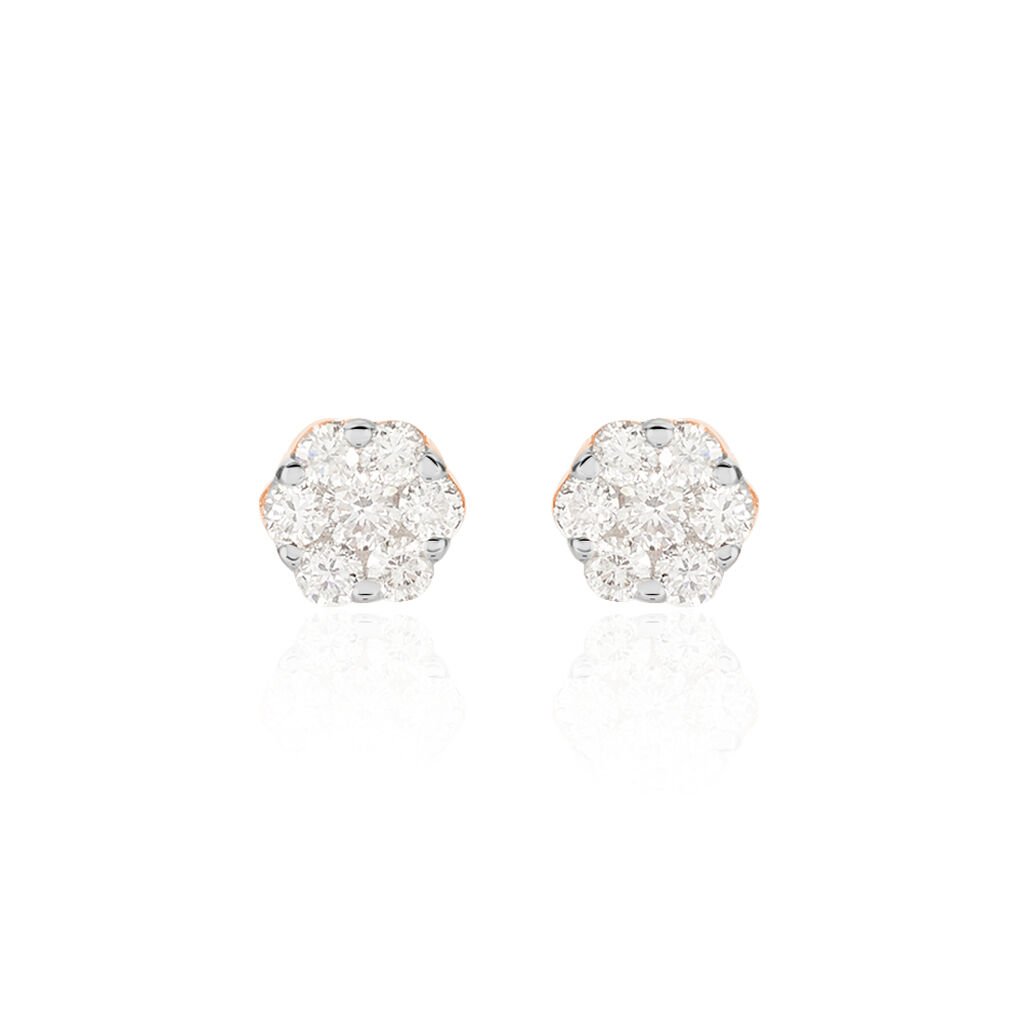 MERULA Damen Ohrstecker Rosegold 375 (9 Karat) Diamant Wei&szlig; 0,19 ct