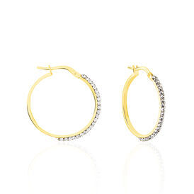 Damen Creolen Gold 375 Strass 20mm - Creolen Damen | OROVIVO