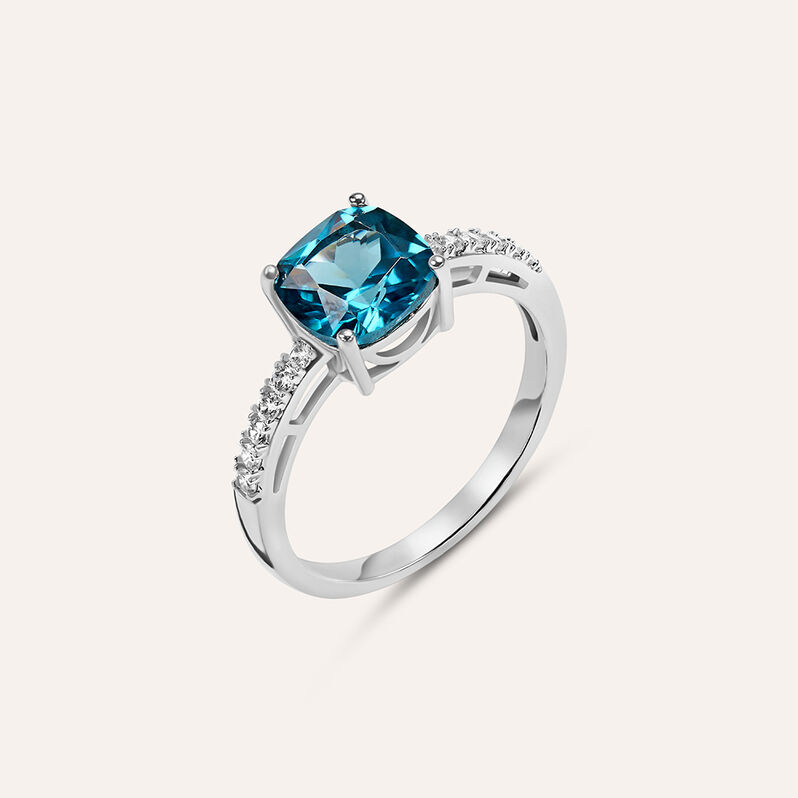 Anello Solitario Silver Rainbow Argento Rodiato Cubic Zirconia - Spannringe Damen | OROVIVO