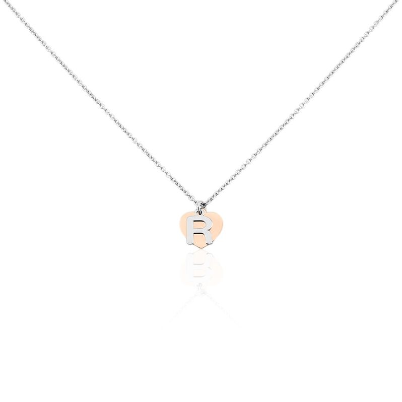 Damen Halskette Silber 925 Bicolor Buchstabe R - Halsketten Damen | OROVIVO