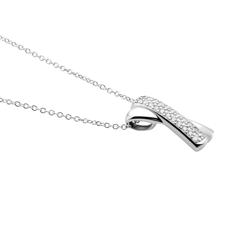 SVETA Damen Collier Silber 925 Zirkonia Wei&szlig; 0,09 ct B 1 mm