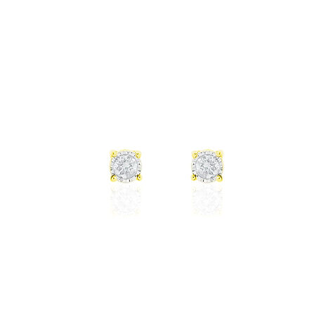 Damen Ohrstecker Gold 375 Diamant 0,08ct Illusion Pastille  - Ohrstecker Damen | OROVIVO