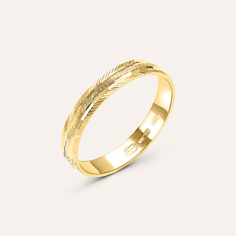 Fede Classica Diamantata 3 mm Oro Giallo - Spannringe Damen | OROVIVO