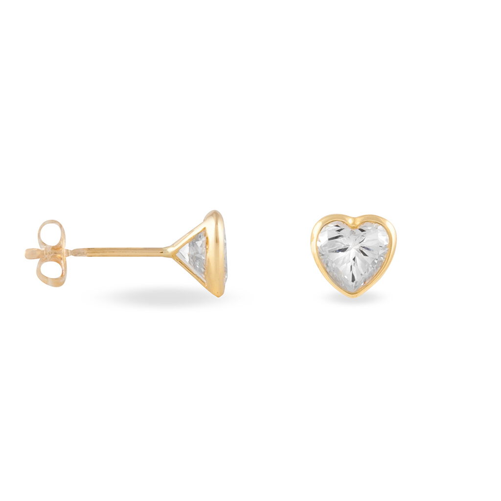 Damen Ohrstecker Gold 375 Zirkonia Herz Inka  - Ohrstecker Damen | OROVIVO