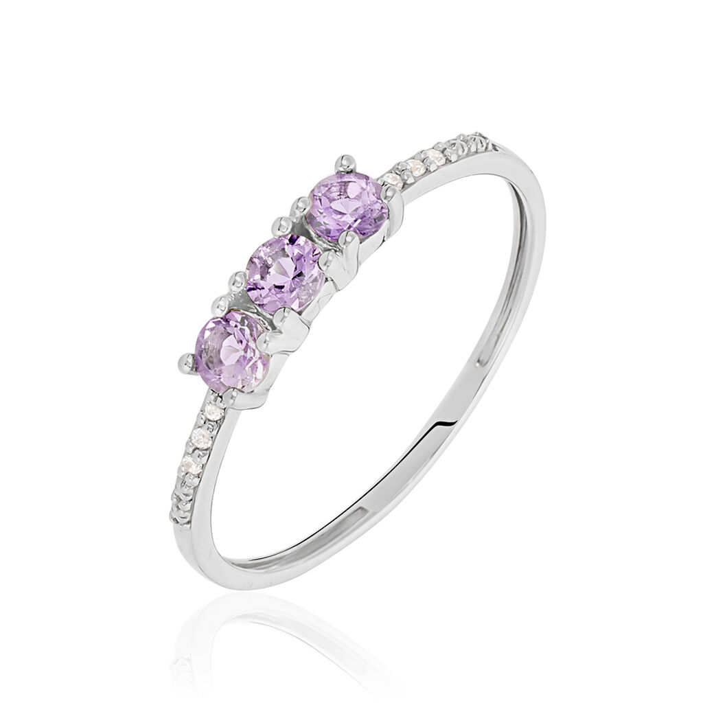 Bague Or Weiss Pricille Amethyste Oxydes - Spannringe Damen | OROVIVO
