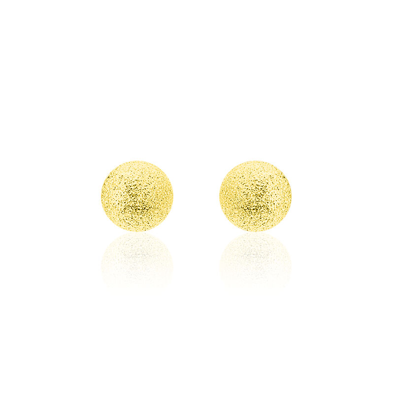 Damen Ohrstecker Gold 375 Kugel Satiniert 6mm - Ohrstecker Damen | OROVIVO