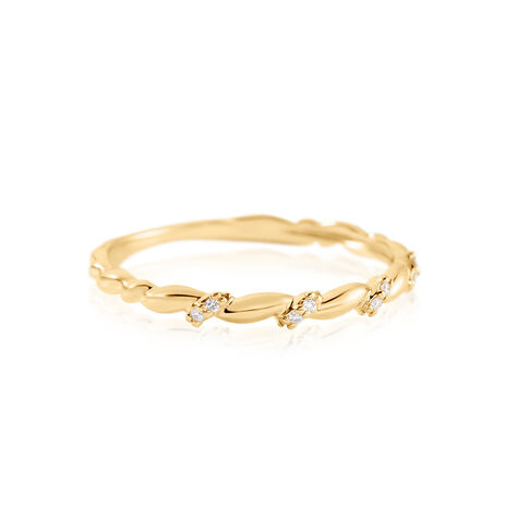 VADA Damen Ring Gold 375 (9 Karat) Diamant Wei&szlig; 0,02 ct - Ringe mit Stein Damen | OROVIVO