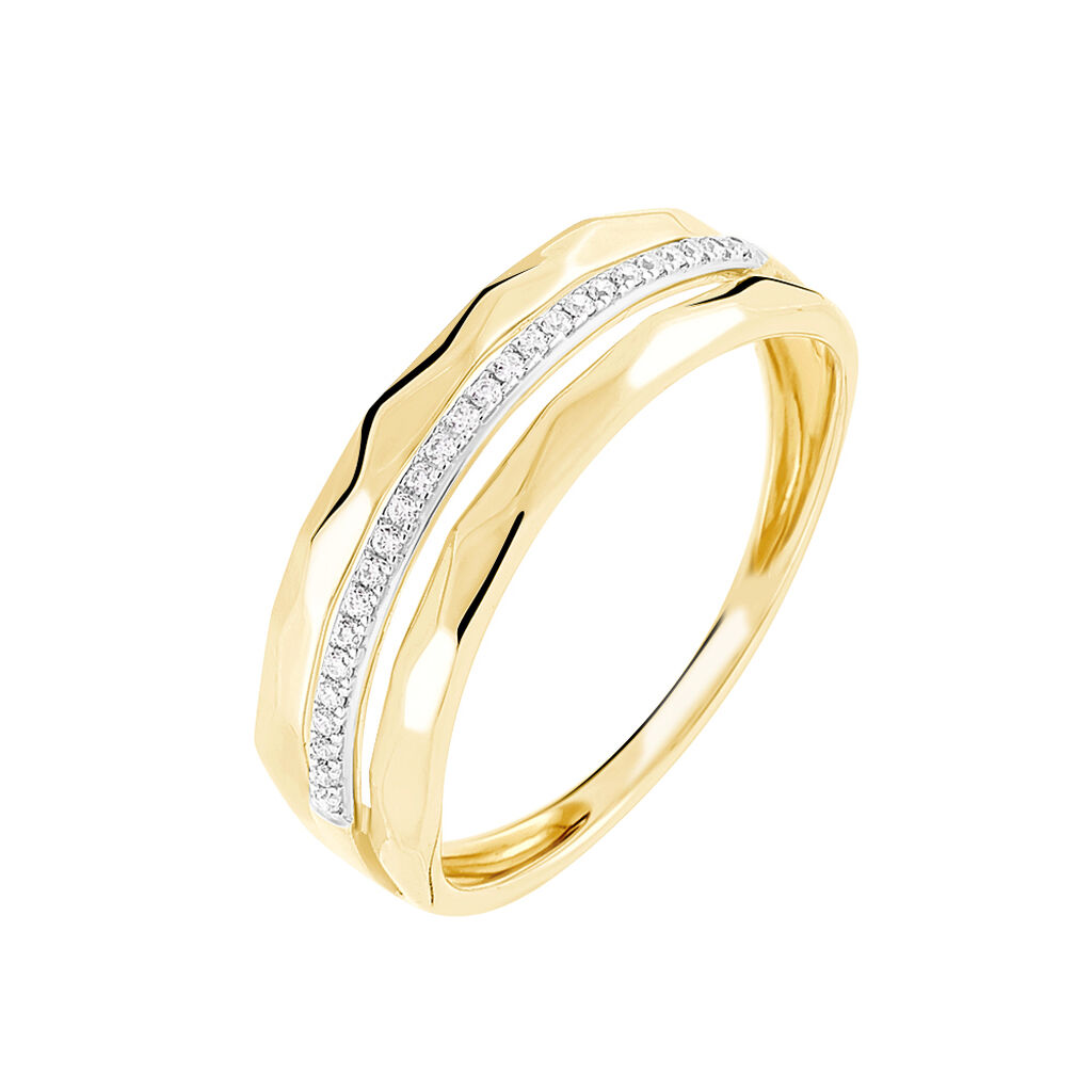 Bague Mauna Or Jaune Oxyde De Zirconium - Spannringe Damen | OROVIVO