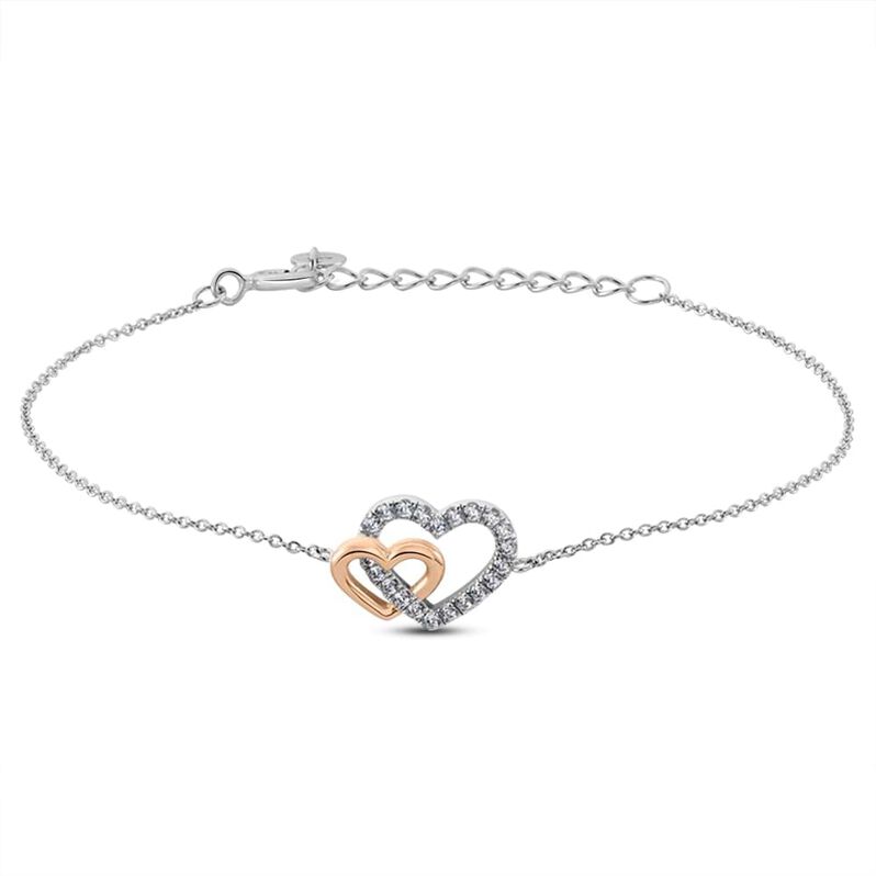 Bracciale Silver Moments Argento Bicolore Bianco / Rosa Cubic Zirconia - Spannringe Damen | OROVIVO
