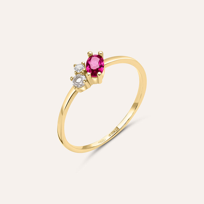 Anello Fantasia Claire Oro Giallo Cubic Zirconia - Spannringe Damen | OROVIVO