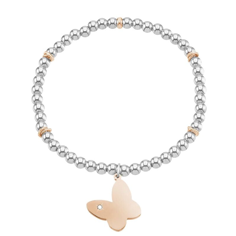 Bracciale farfalla in acciaio bicolore e cristalli - Spannringe Damen | OROVIVO