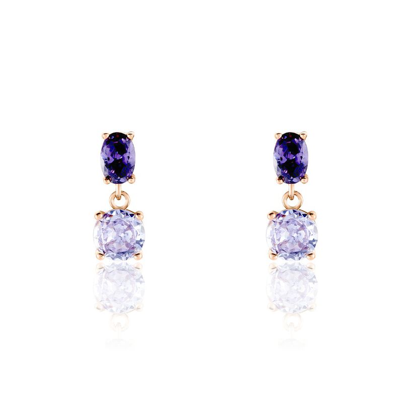 Boucles D'oreilles Pendantes Argent Rose Brenna Oxydes De Zirconium - Spannringe Damen | OROVIVO
