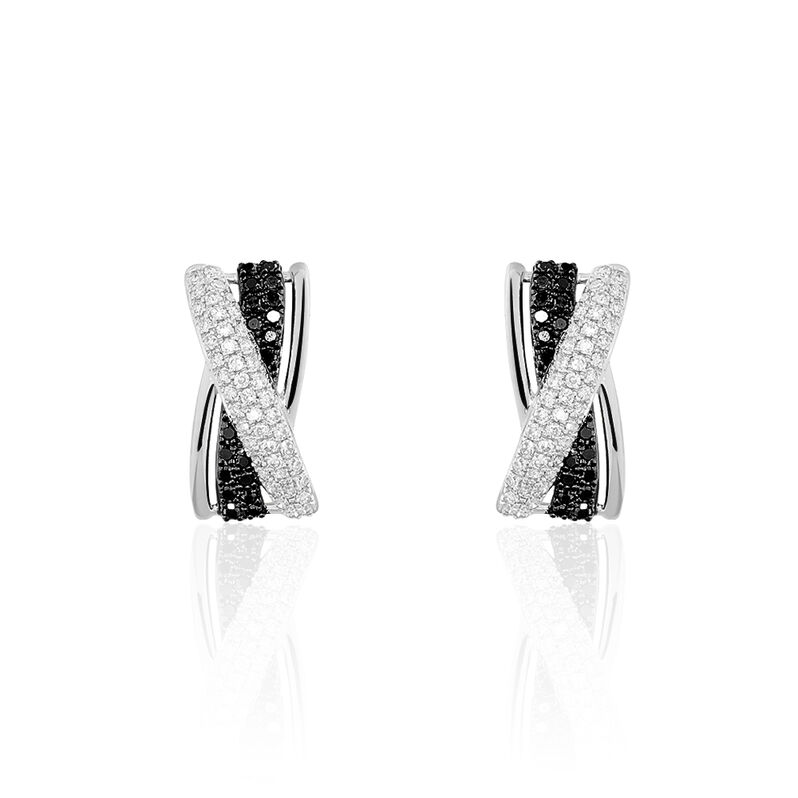 Boucles D'oreilles Puces Or Blanc Diamant - Spannringe Damen | OROVIVO