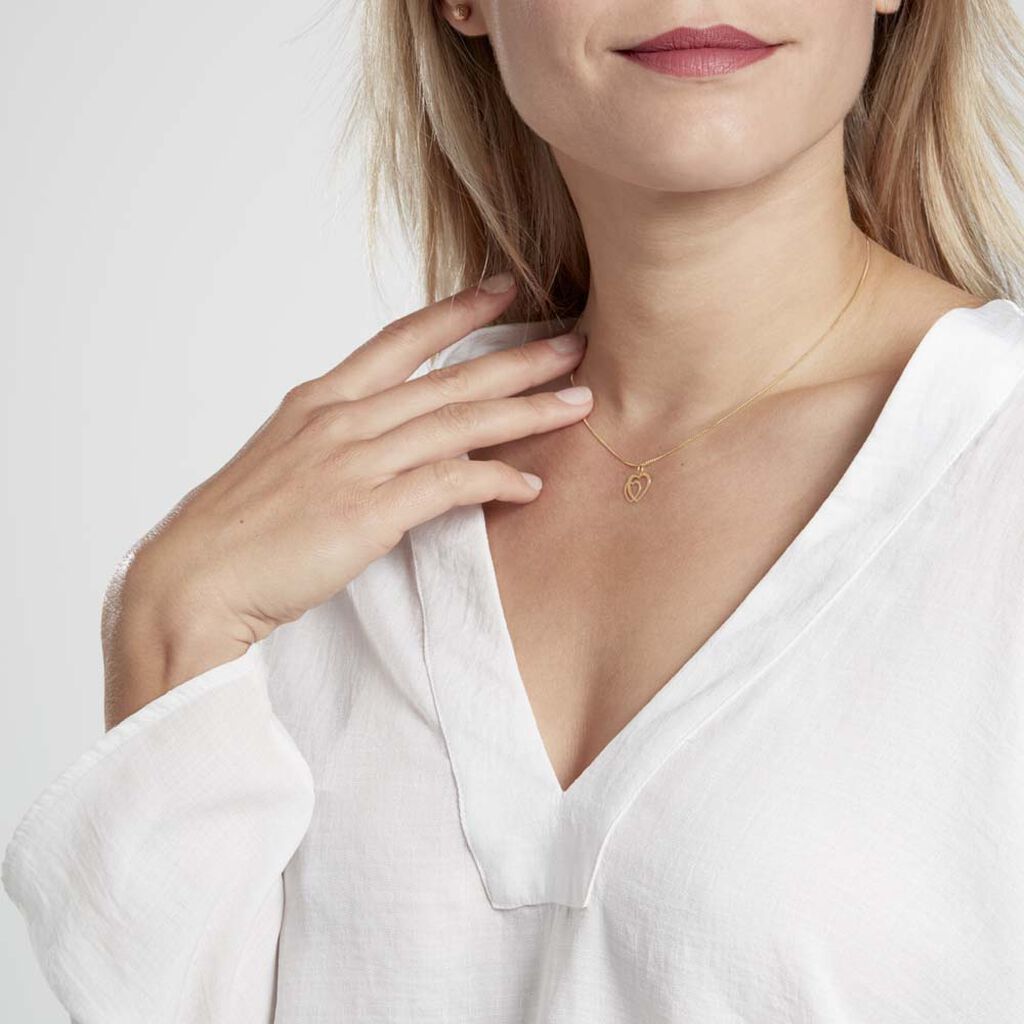 Herzanhänger Gold 375 Doppelherz - Schmuckanhänger Damen | OROVIVO
