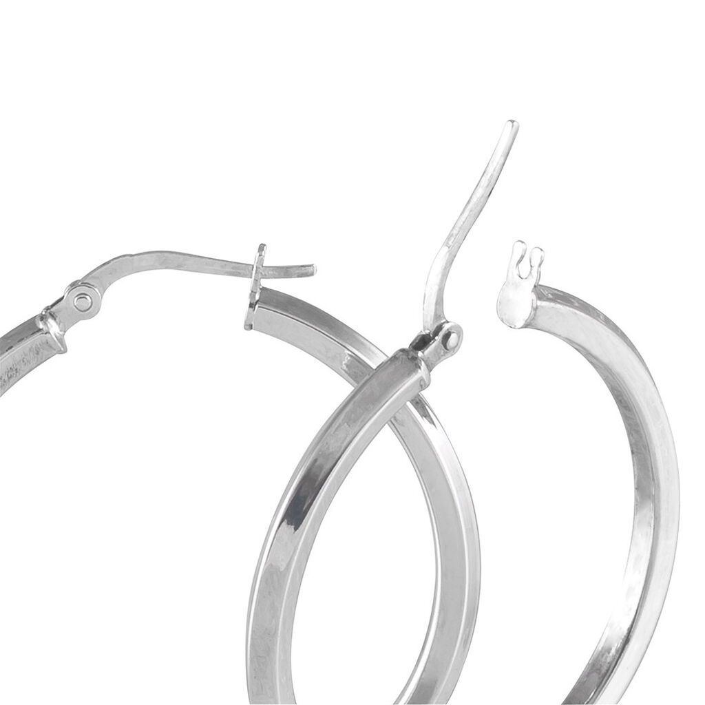 ILANA Damen Creolen Wei&szlig;gold 375 (9 Karat) Dreieck B 2 mm