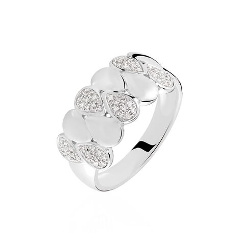 Damen Ring Weißgold 375 Diamant 0,15ct Blütenblatt Tropfen Burbu  - Ringe mit Stein Damen | OROVIVO