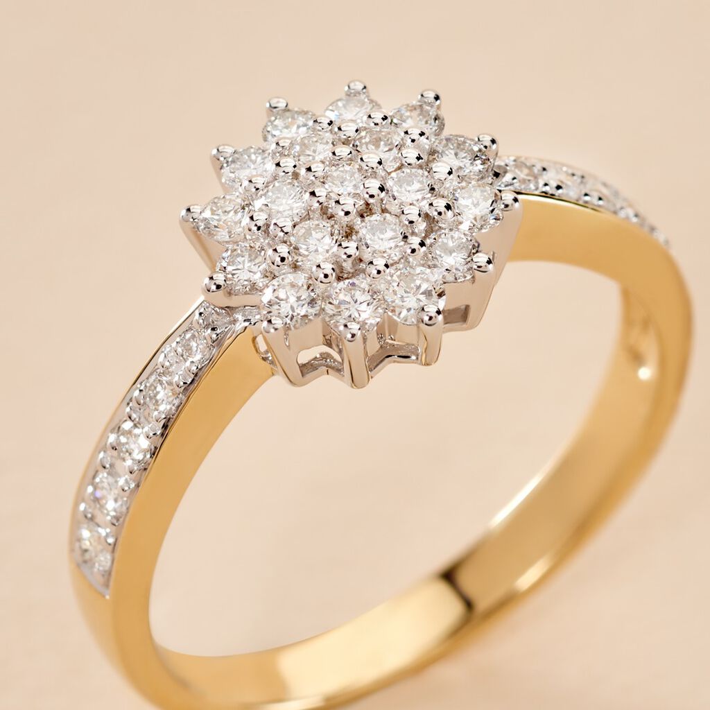 Bague Or Jaune Chou Diamants - Spannringe Damen | OROVIVO