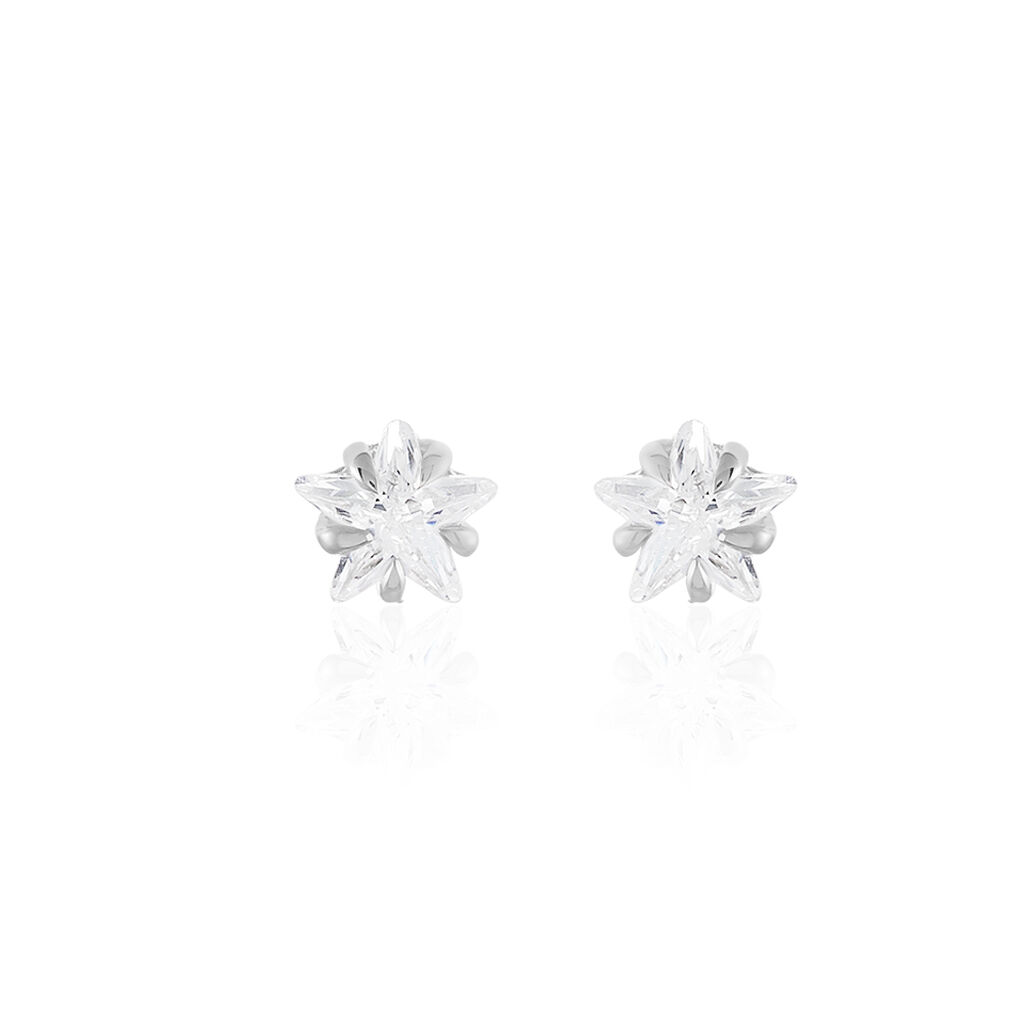 Thumbnail - Damen Ohrstecker Silber 925 Zirkonia Weiß 1,34 ct Stern, Ohrstecker mit Stein