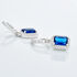 VELOURA Damen Ohrringe Lang Silber 925 Glas Blau 0,26 ct Rechteckig