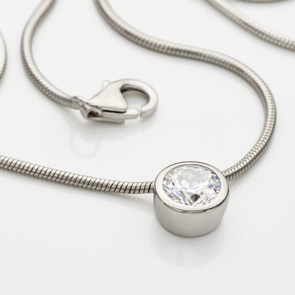 Damen Collier Silber 925 Zirkonia Wei&szlig; 1,480 ct