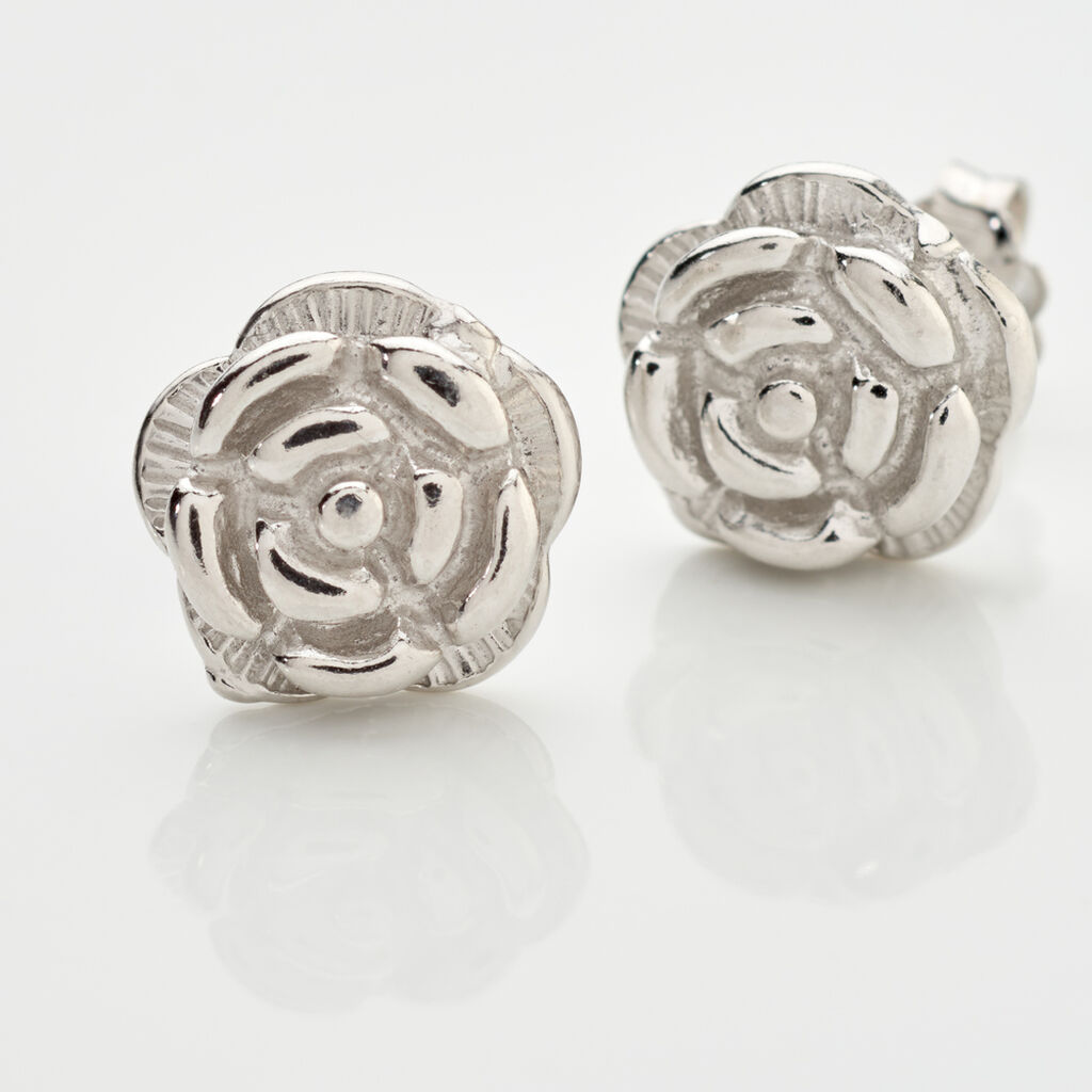 ROSALIA Damen Ohrstecker Silber 925 Rosette