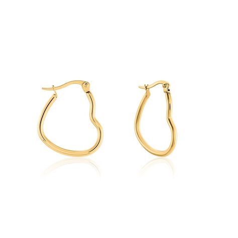 Damen Creolen Edelstahl vergoldet Ohne Stein Herz Scarlette 20,00mm  - Creolen Damen | OROVIVO