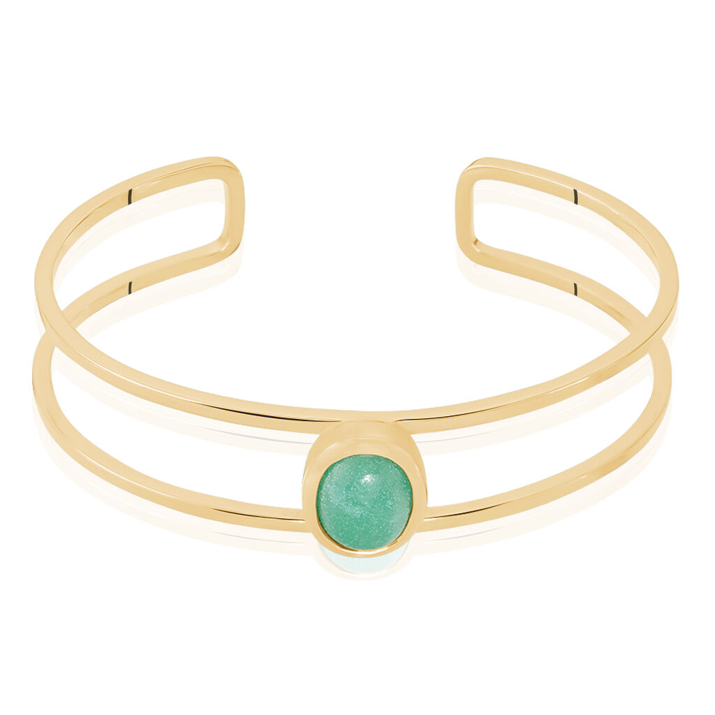 Jonc Plaque Or Veina Aventurine Verte - Spannringe Damen | OROVIVO