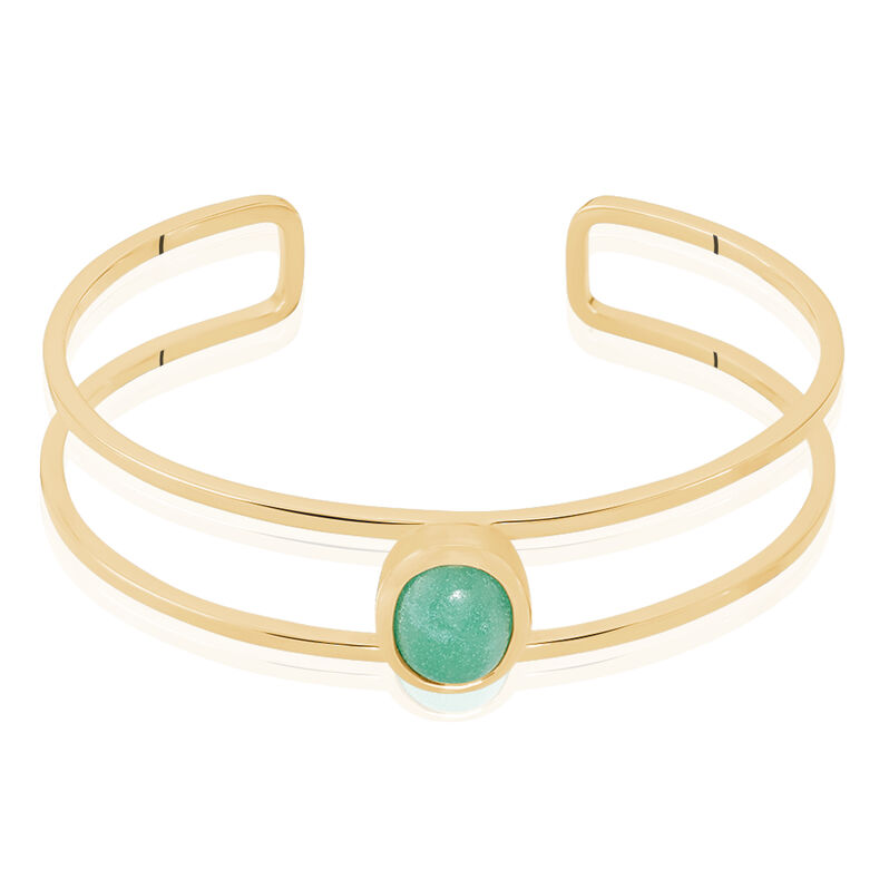 Jonc Plaque Or Veina Aventurine Verte - Spannringe Damen | OROVIVO