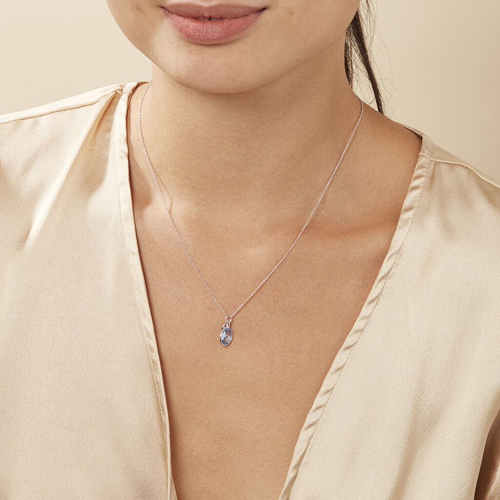 Damen Collier Silber 925 Andere Steine Blau Sinka - Halsketten Damen | OROVIVO