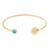 CARTINA 2 Damen Armreif / Armspange Vergoldet Synthetischer Stein Blau Kreis B 1,8 mm