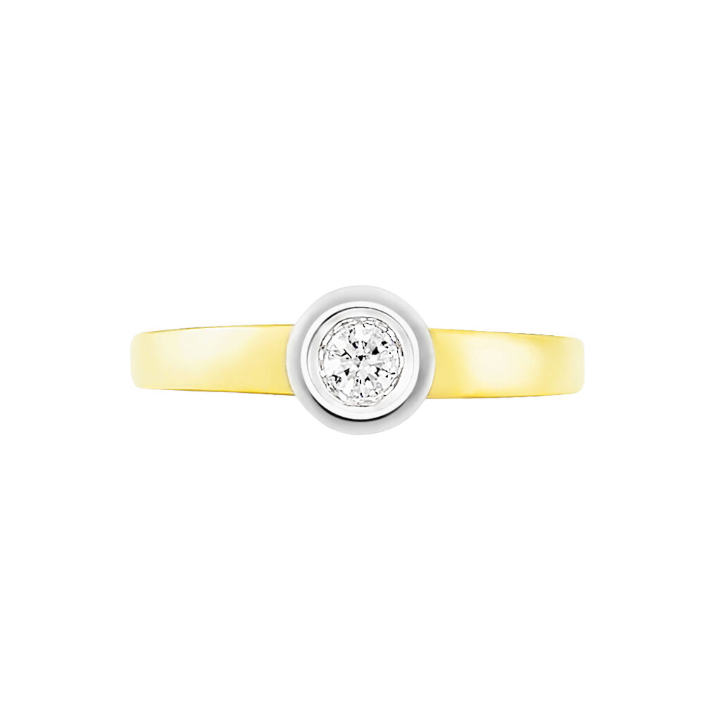 Damen Ring Gold Bicolor 585 Diamant 0,1ct Boston  -  Damen | OROVIVO