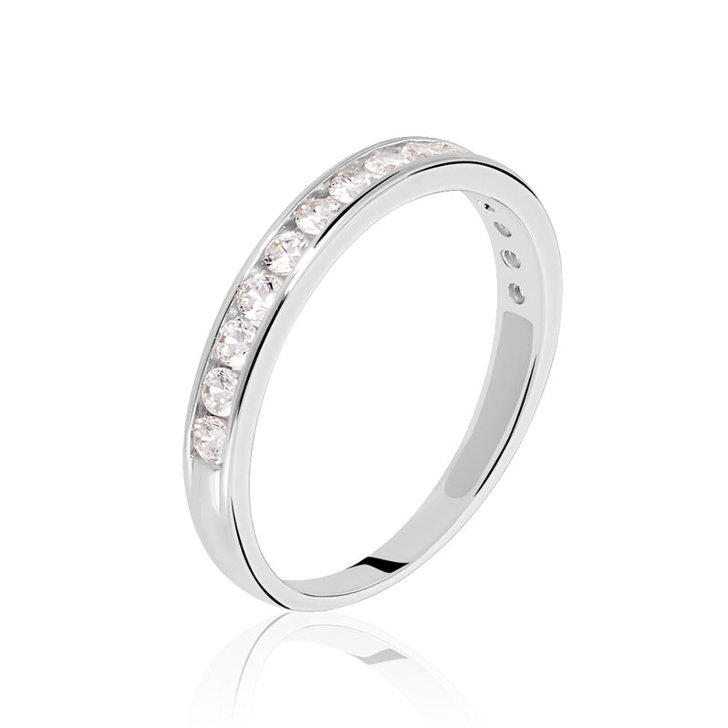Damenring Weißgold 375 Zirkonia  - Eheringe mit Stein Damen | OROVIVO
