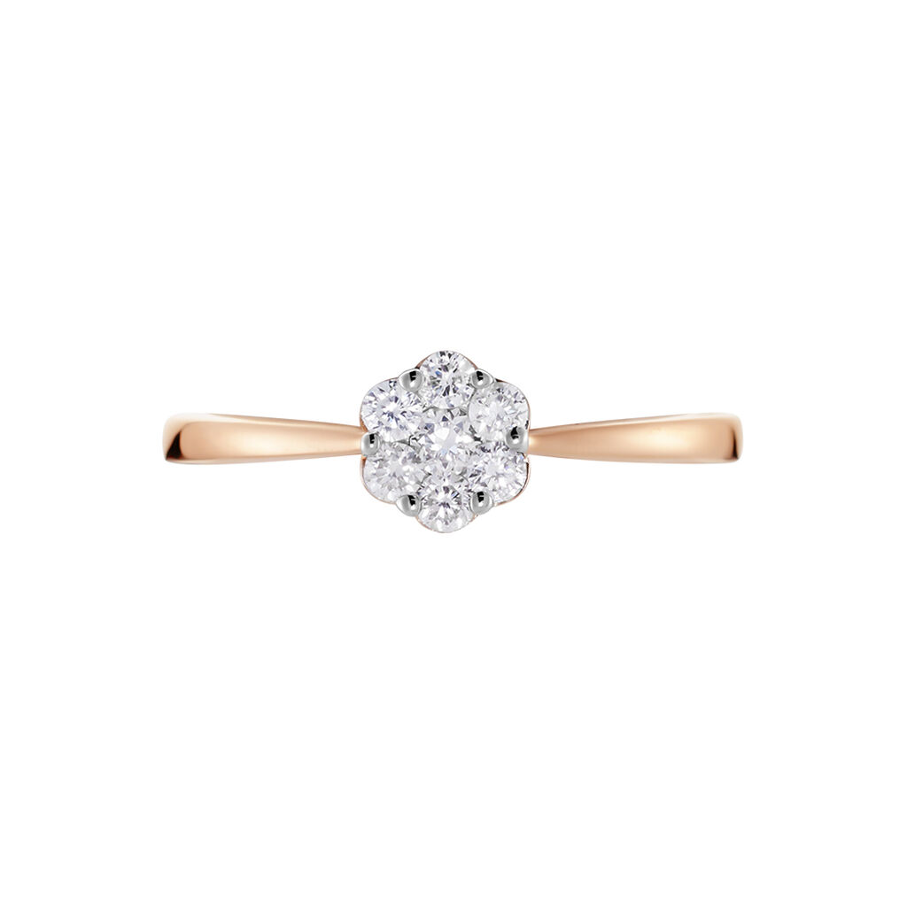 MERULA Damen Ring Rosegold 375 (9 Karat) Diamant Wei&szlig; 0,16 ct