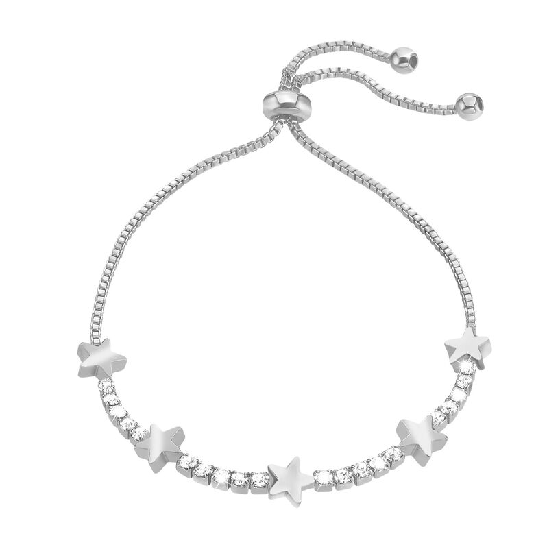 Bracciale stelle in metallo rodiato e cristalli - Spannringe Damen | OROVIVO