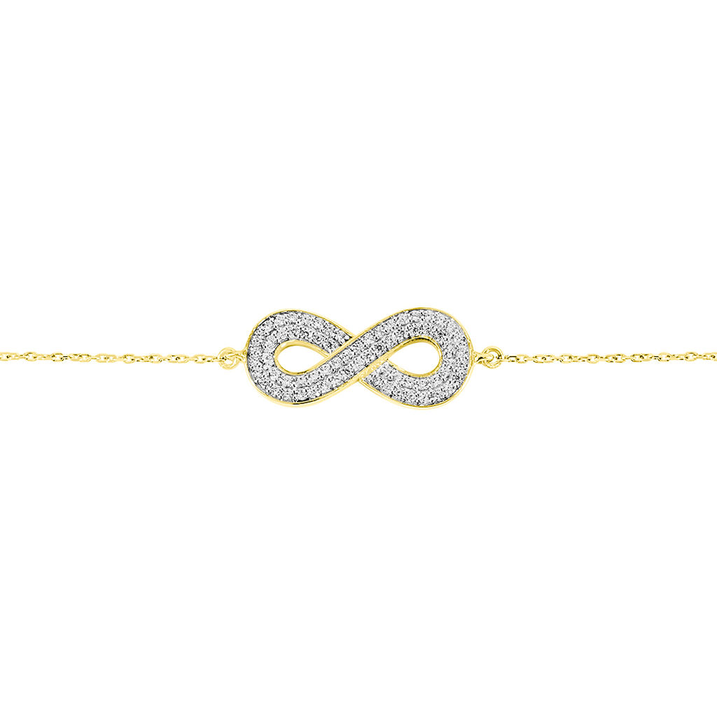 Bracelet Or Jaune Mariquita Infini Oxydes De Zirconium - Spannringe Damen | OROVIVO