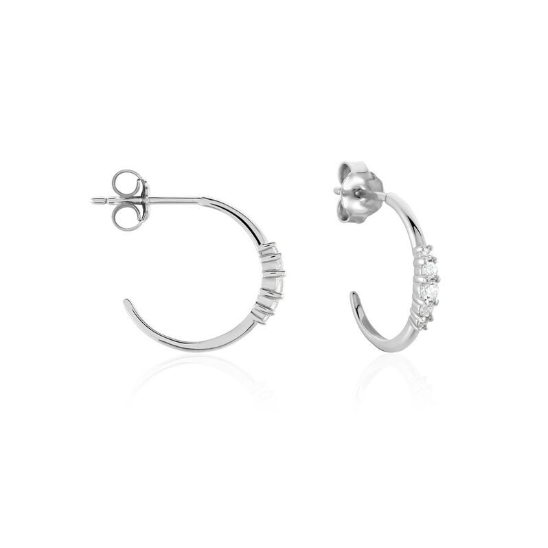 Créoles Anemone Argent Weiss Oxyde De Zirconium - Spannringe Damen | OROVIVO