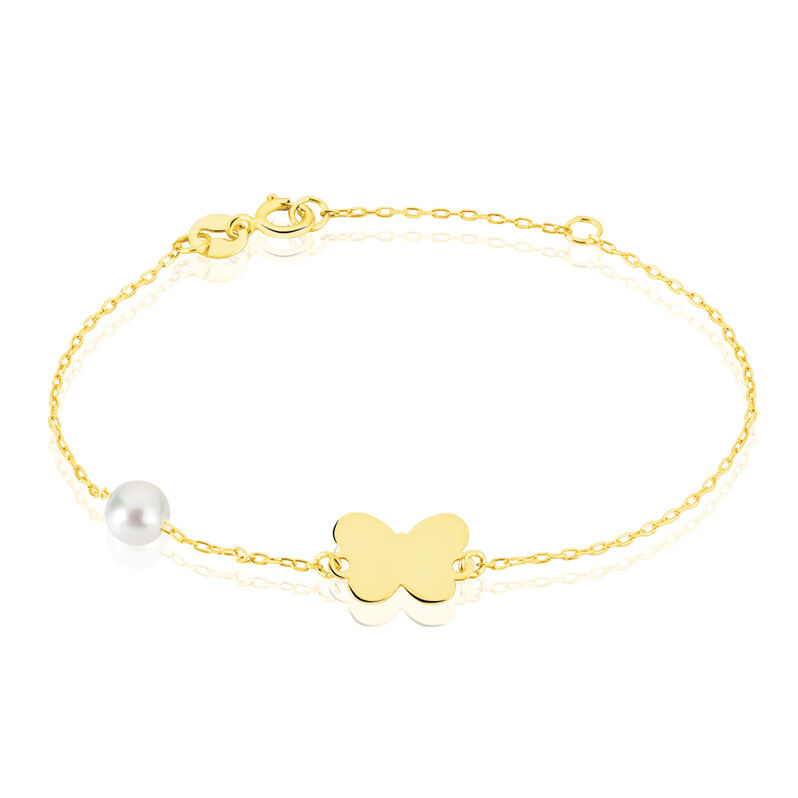 Bracciale Mon Petit Oro Giallo Perla D'Acqua Dolce - Spannringe Kinder | OROVIVO