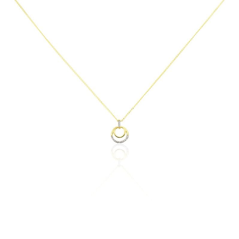 ATLANTA Damen Collier Gold 375 (9 Karat) Diamant Wei&szlig; 0,05 ct Kreis - Halsketten Damen | OROVIVO