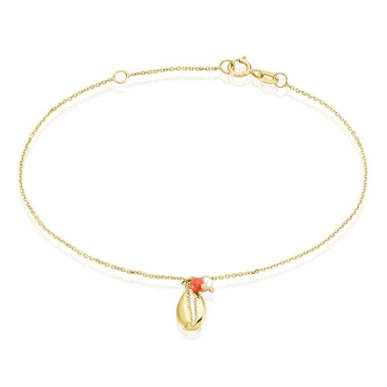 Bracelet Vitamin Sea Or Jaune Perle De Culture Corail - Spannringe Damen | OROVIVO