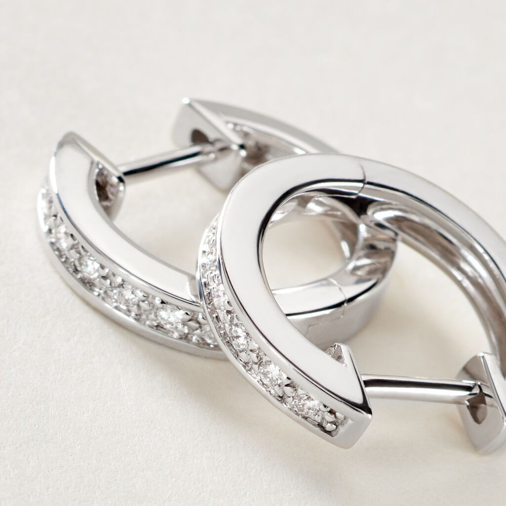  Creolen Weißgold 585 Diamant 0,07ct Sue 10,00mm  - Creolen Damen | OROVIVO